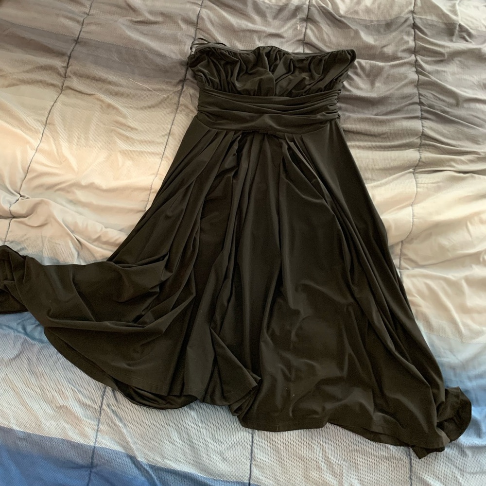 Black strapless dress